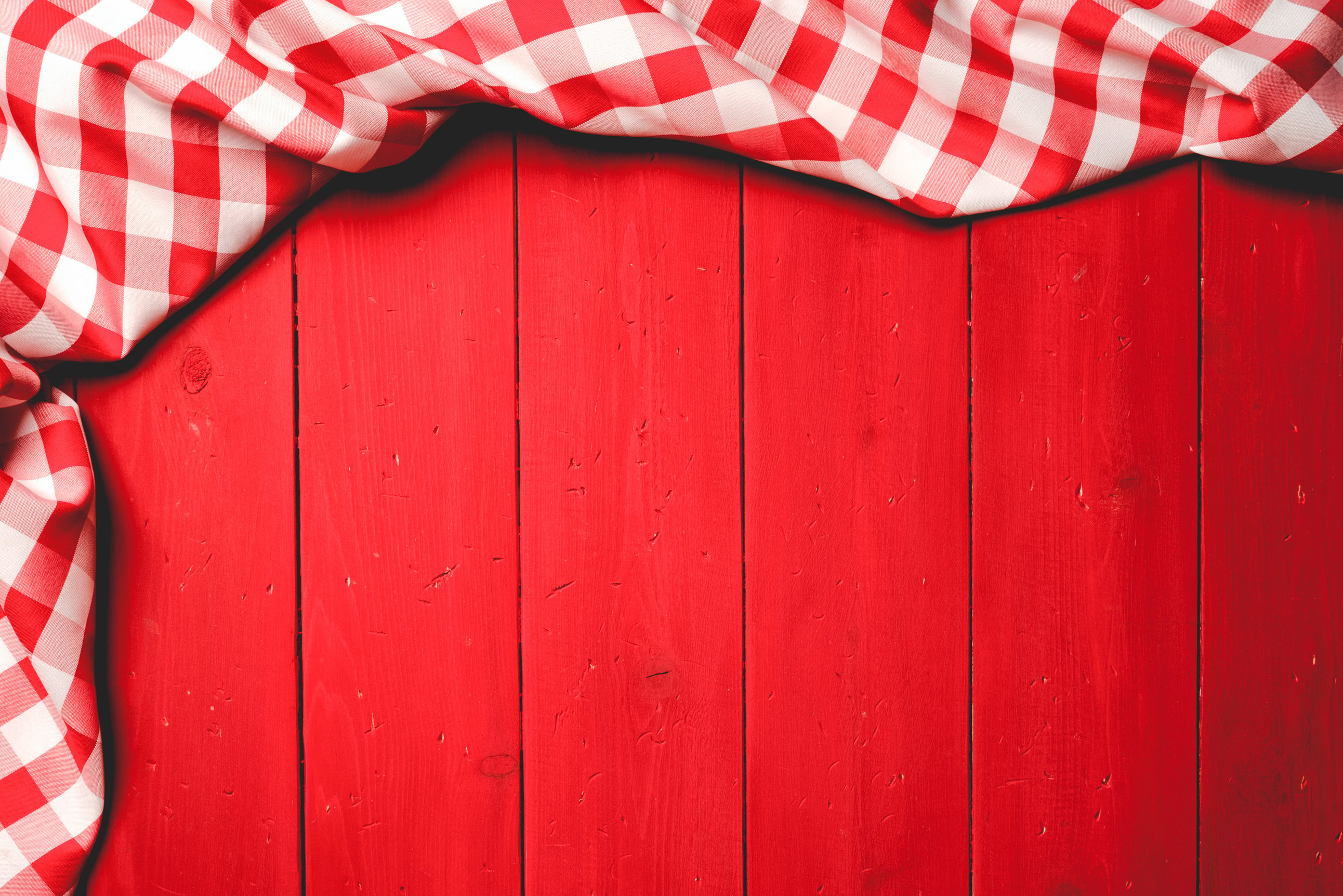 Red Checkered Gingham Table Cloth Background